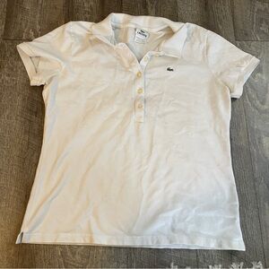 Lacoste White Short Sleeve Polo Shirt‎